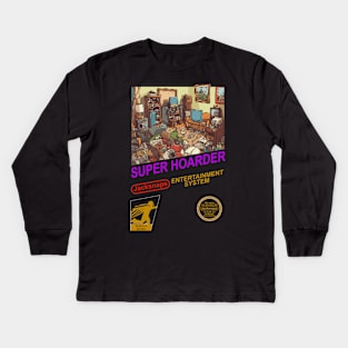 Super Hoarder, Classic 8-bit game Kids Long Sleeve T-Shirt